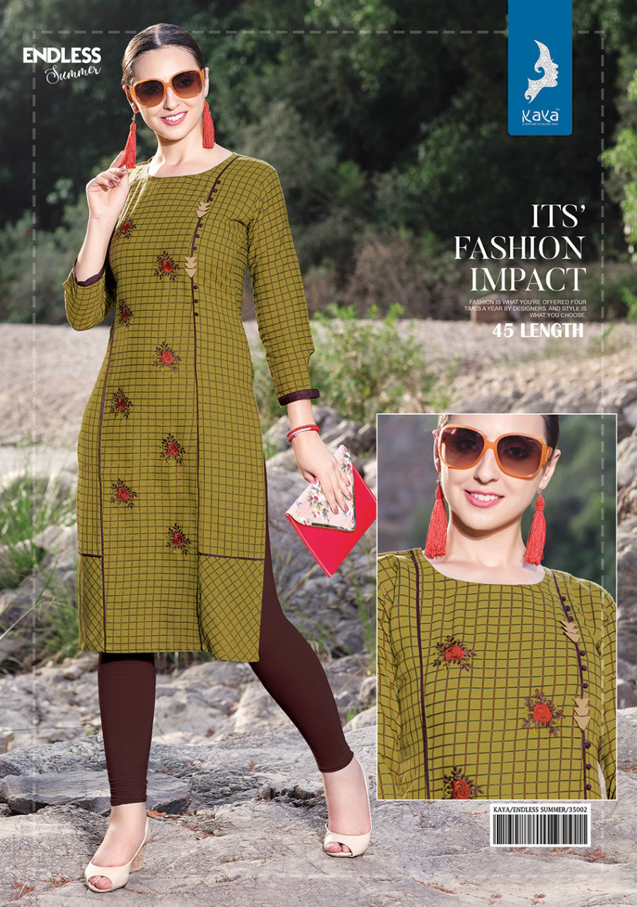 Kaya Design Endless Summer Print Embroidery Kurti Kaya Design Endless Summer Print Embroidery Kurti